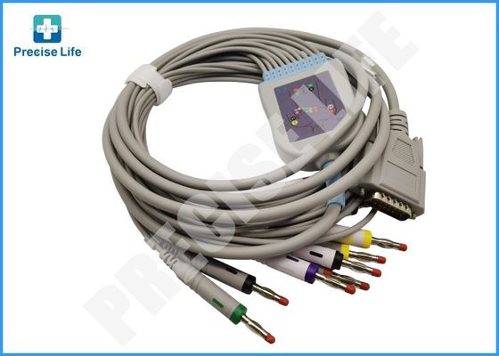 Nihon Kohden one piece type ECG cable EKG cable IEC color code Banana 4.0 plug